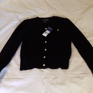 Girls Black Ralph Lauren Polo Cardigan sz 8/10